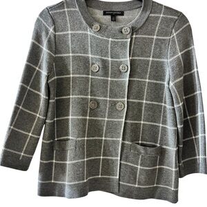 Banana Republic Gray Plaid Suit Jacket size XS excellent condition